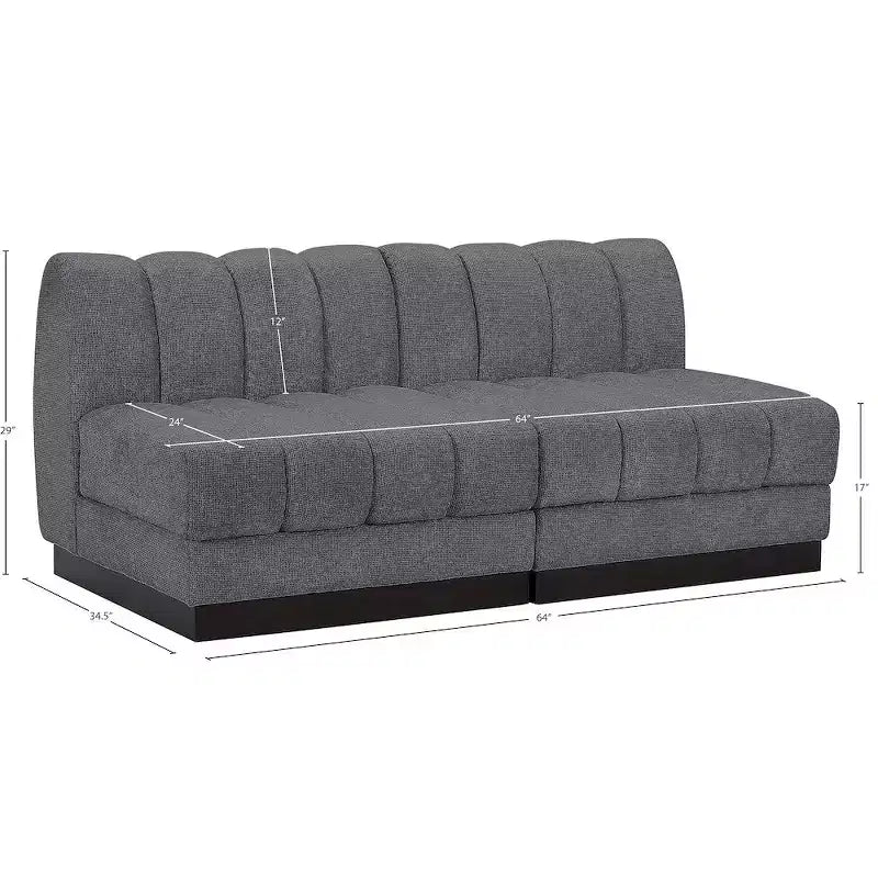 Divano modulare a 2 posti in tessuto ciniglia cognac / crema / verde / grigio