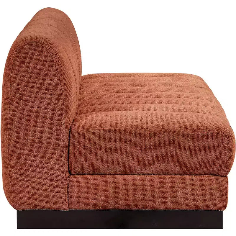 Divano modulare a 2 posti in tessuto ciniglia cognac / crema / verde / grigio