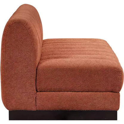 Divano modulare a 2 posti in tessuto ciniglia cognac / crema / verde / grigio