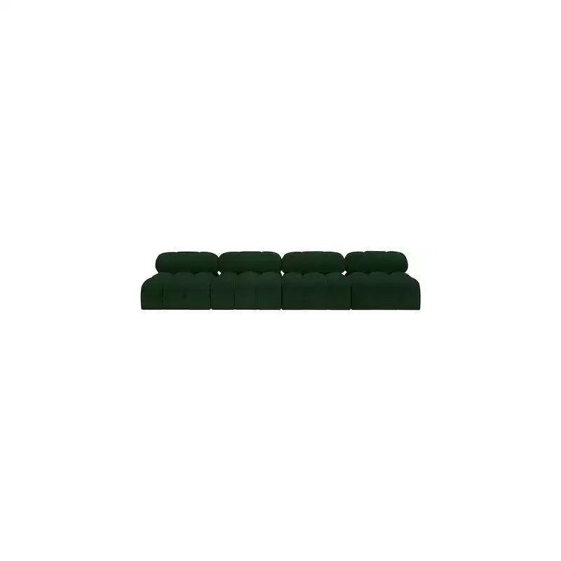 Divano modulare in tessuto bouclé verde, 4 posti