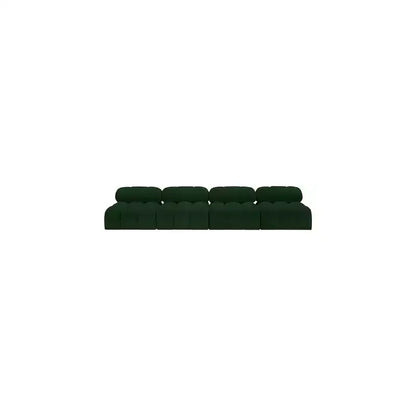 Divano modulare in tessuto bouclé verde, 4 posti