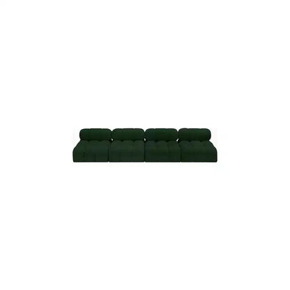 Divano modulare in tessuto bouclé verde, 4 posti