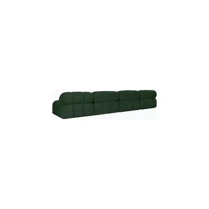Divano modulare in tessuto bouclé verde, 4 posti