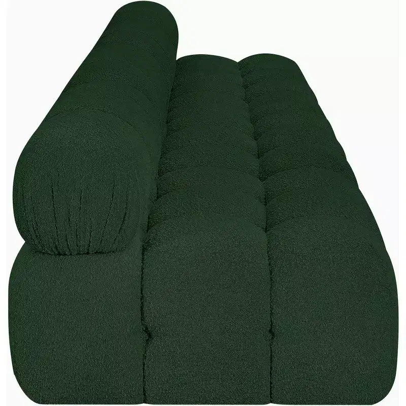 Divano modulare in tessuto bouclé verde, 4 posti