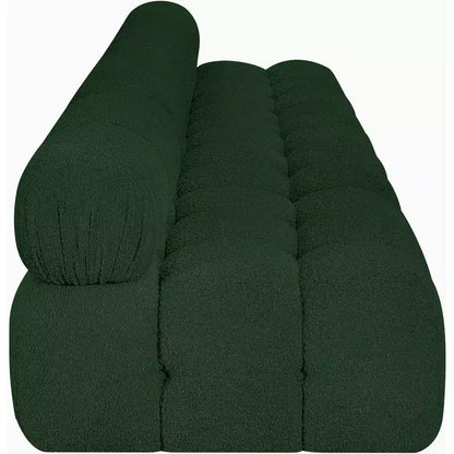 Divano modulare in tessuto bouclé verde, 4 posti