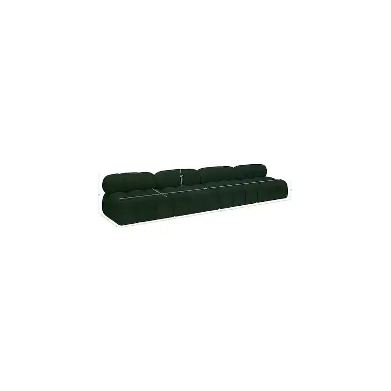 Divano modulare in tessuto bouclé verde, 4 posti