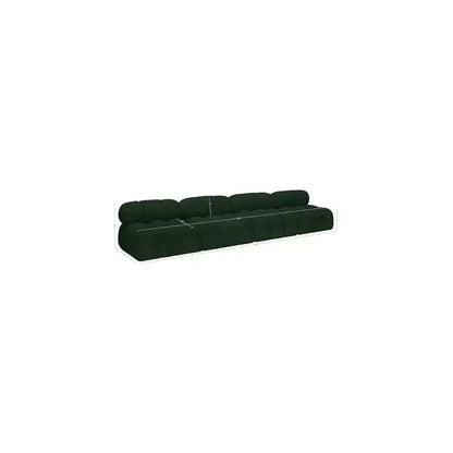 Divano modulare in tessuto bouclé verde, 4 posti