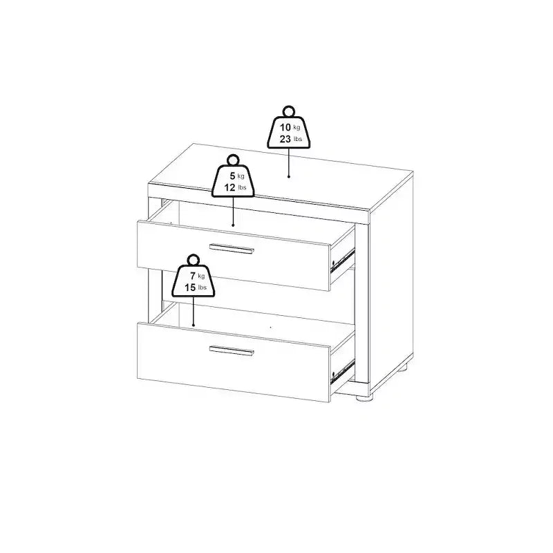 Set camera da letto 2 pezzi Jackson Hickory – Cassettone a 6 cassetti e comò a 3 cassetti (montaggio da 2 persone)
