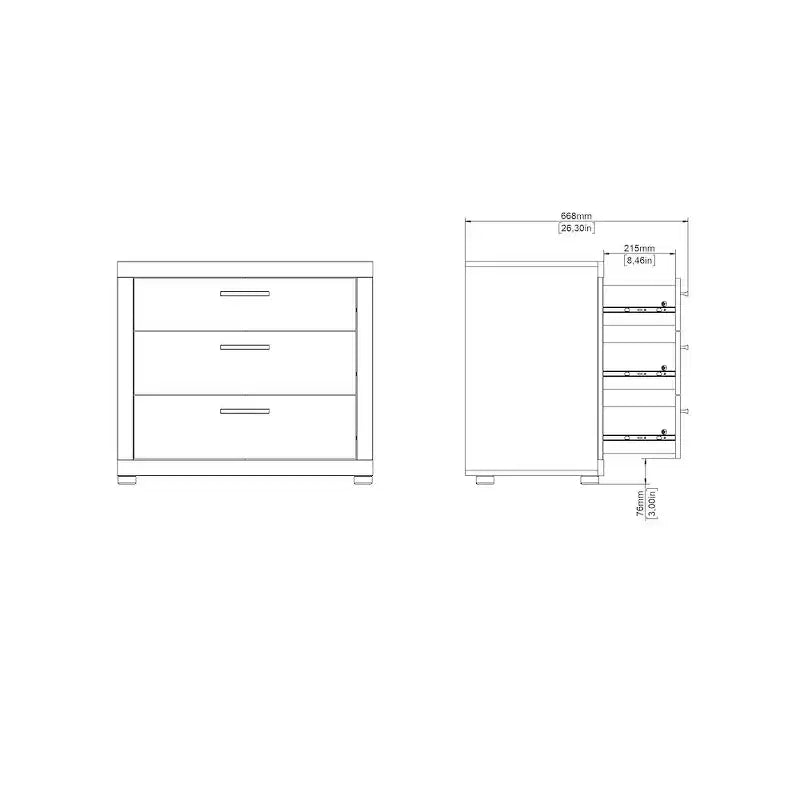 Set camera da letto 2 pezzi Jackson Hickory – Cassettone a 6 cassetti e comò a 3 cassetti (montaggio da 2 persone)