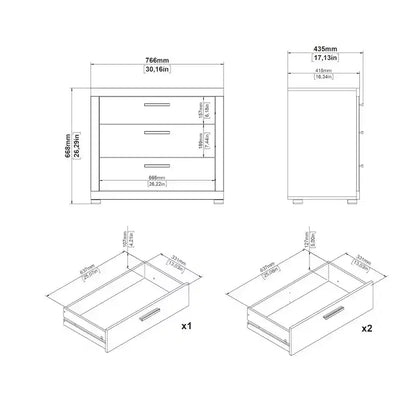 Set camera da letto 2 pezzi Jackson Hickory – Cassettone a 6 cassetti e comò a 3 cassetti (montaggio da 2 persone)