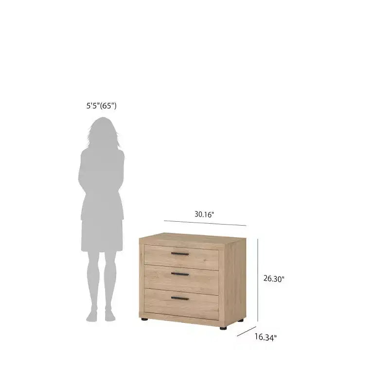 Set camera da letto 2 pezzi Jackson Hickory – Cassettone a 6 cassetti e comò a 3 cassetti (montaggio da 2 persone)