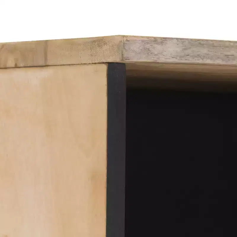 Mobile bagno in legno massello di mango intagliato a mano marrone, a 2 ante