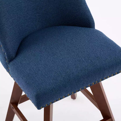 Sgabello da bancone girevole rivestito in tessuto beige/blu/grigio/rosso, set da 2