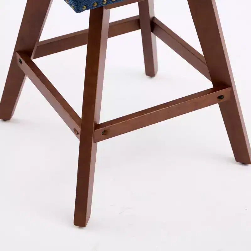 Sgabello da bancone girevole rivestito in tessuto beige/blu/grigio/rosso, set da 2