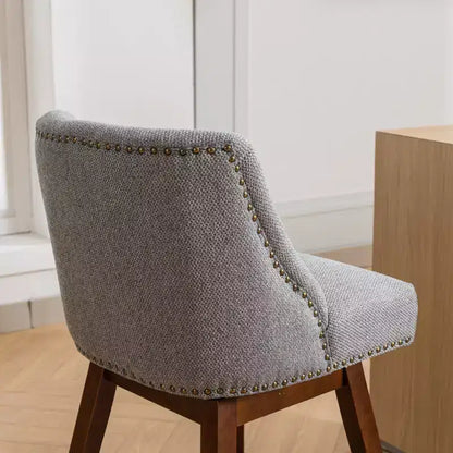 Sgabello da bancone girevole rivestito in tessuto beige/blu/grigio/rosso, set da 2