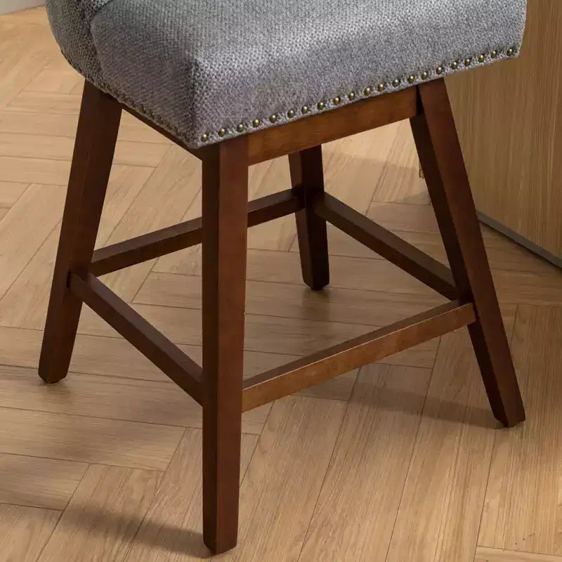 Sgabello da bancone girevole rivestito in tessuto beige/blu/grigio/rosso, set da 2