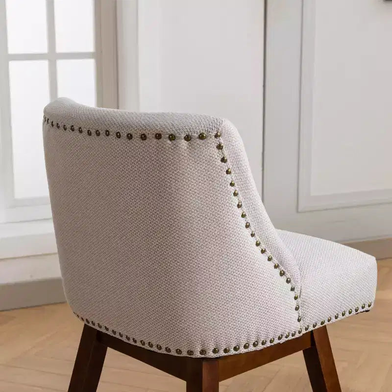 Sgabello da bancone girevole rivestito in tessuto beige/blu/grigio/rosso, set da 2