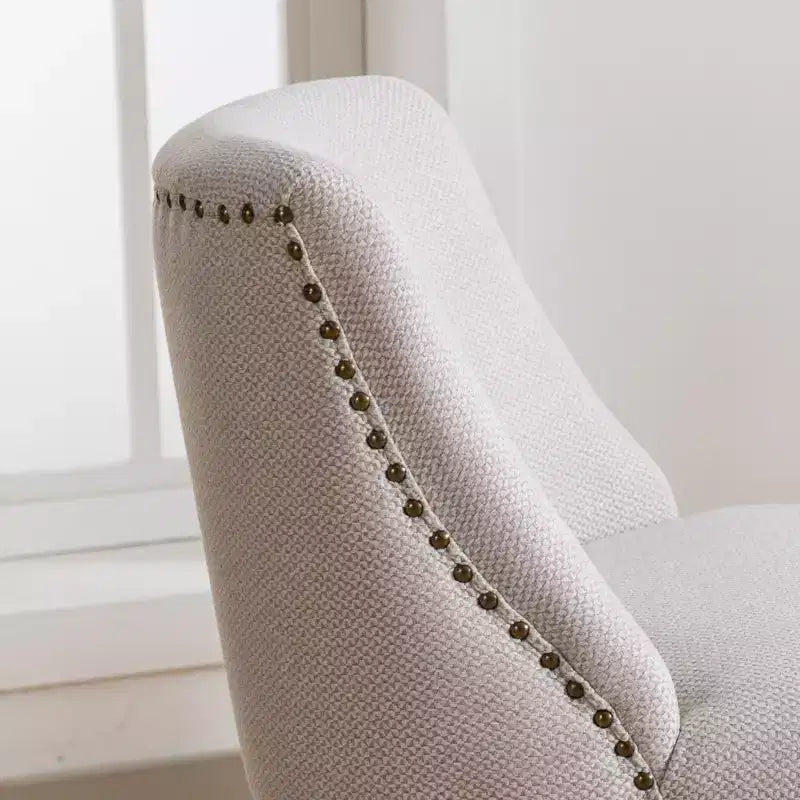 Sgabello da bancone girevole rivestito in tessuto beige/blu/grigio/rosso, set da 2