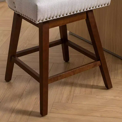 Sgabello da bancone girevole rivestito in tessuto beige/blu/grigio/rosso, set da 2