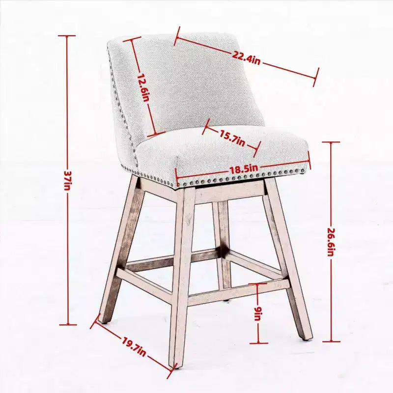 Sgabello da bancone girevole rivestito in tessuto beige/blu/grigio/rosso, set da 2