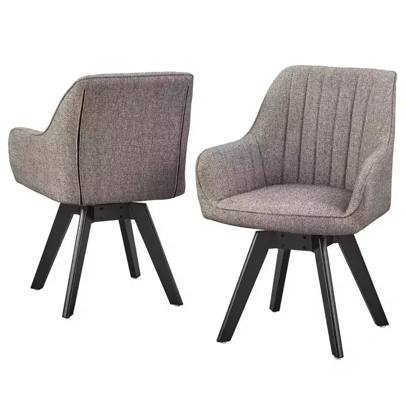 Poltrona girevole grigia, stile Mid-Century, set da 2