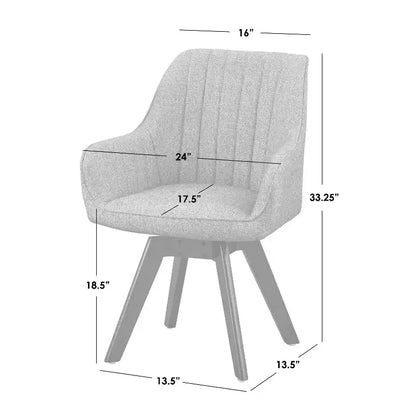 Poltrona girevole grigia, stile Mid-Century, set da 2