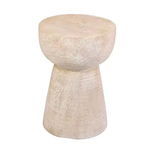 Olivia Side Table Natural - East at Main: Solid Wood, Whitewashed, Farmhouse Boho Decor, No Assembly Required