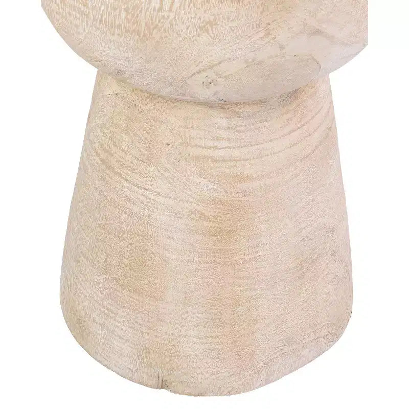 Tavolino d'appoggio rotondo in teak massiccio marrone, uso monoposto