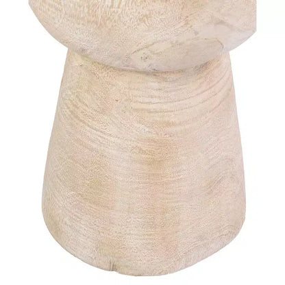 Tavolino d'appoggio rotondo in teak massiccio marrone, uso monoposto