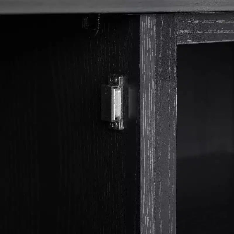 Noce Scuro / Nero / Rovere Ghiacciato, Mobile TV ad Angolo con Camino Elettrico, Adatto a TV fino a 65"