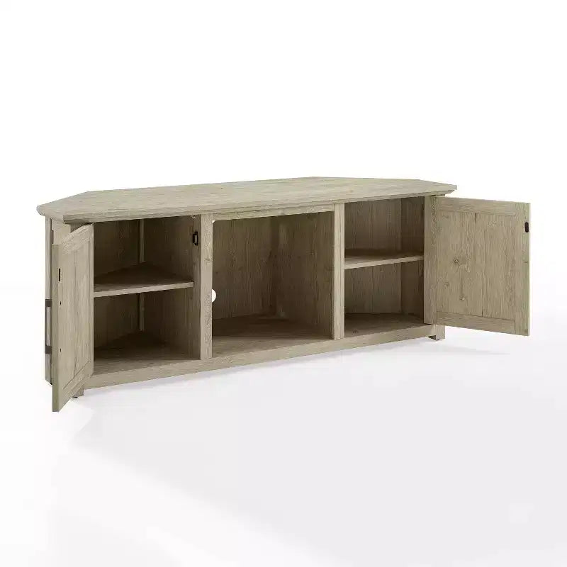 Noce Scuro / Nero / Rovere Ghiacciato, Mobile TV ad Angolo con Camino Elettrico, Adatto a TV fino a 65"