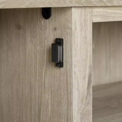 Noce Scuro / Nero / Rovere Ghiacciato, Mobile TV ad Angolo con Camino Elettrico, Adatto a TV fino a 65"