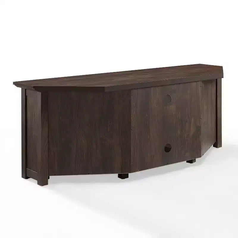 Noce Scuro / Nero / Rovere Ghiacciato, Mobile TV ad Angolo con Camino Elettrico, Adatto a TV fino a 65"