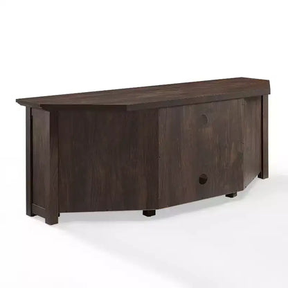 Noce Scuro / Nero / Rovere Ghiacciato, Mobile TV ad Angolo con Camino Elettrico, Adatto a TV fino a 65"