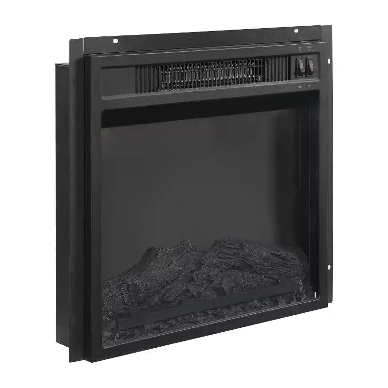 Noce Scuro / Nero / Rovere Ghiacciato, Mobile TV ad Angolo con Camino Elettrico, Adatto a TV fino a 65"