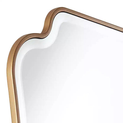 Specchio da parete rettangolare dorato bisellato, a pannello singolo, 27"L × 38"A