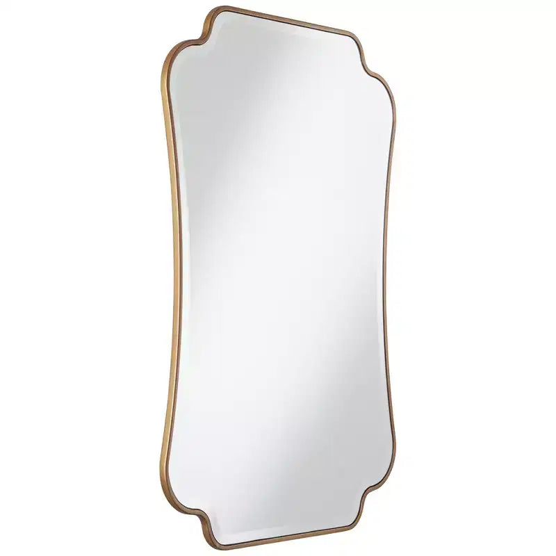Specchio da parete rettangolare dorato bisellato, a pannello singolo, 27"L × 38"A
