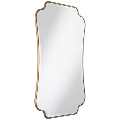 Specchio da parete rettangolare dorato bisellato, a pannello singolo, 27"L × 38"A