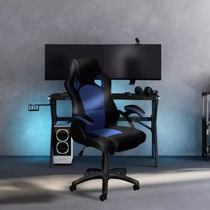 Sedia da gaming nera con schienale alto, reclinabile, sedile singolo