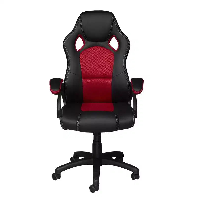 Sedia da gaming nera con schienale alto, reclinabile, sedile singolo