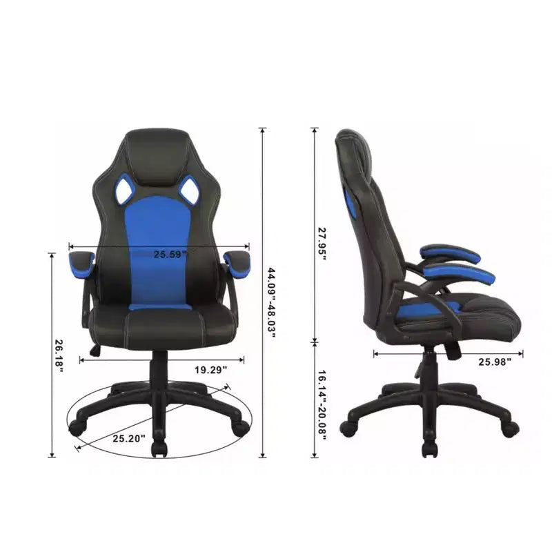 Sedia da gaming nera con schienale alto, reclinabile, sedile singolo